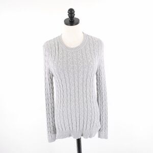 Croft & Barrow Small Gray Cable‎ Knit Sweater Crew Neck Cotton